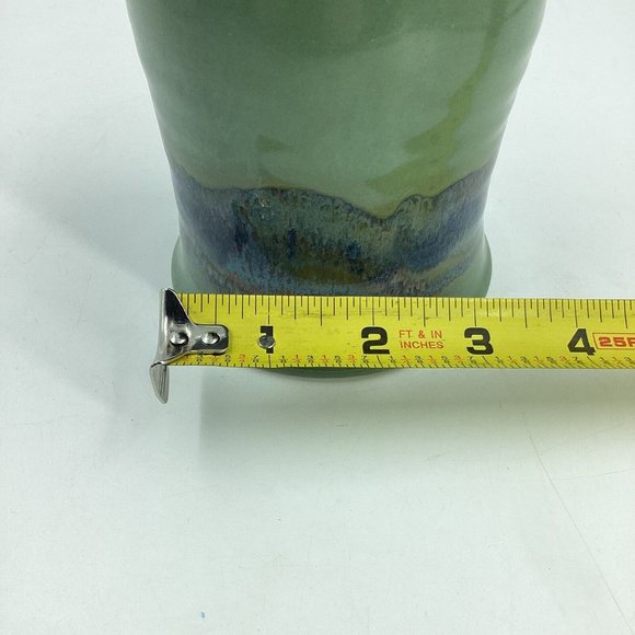 Neher Pottery Green Right Handed Hand Warmer Mug Clay in Motion 2015 Signed - Picture 9 of 10